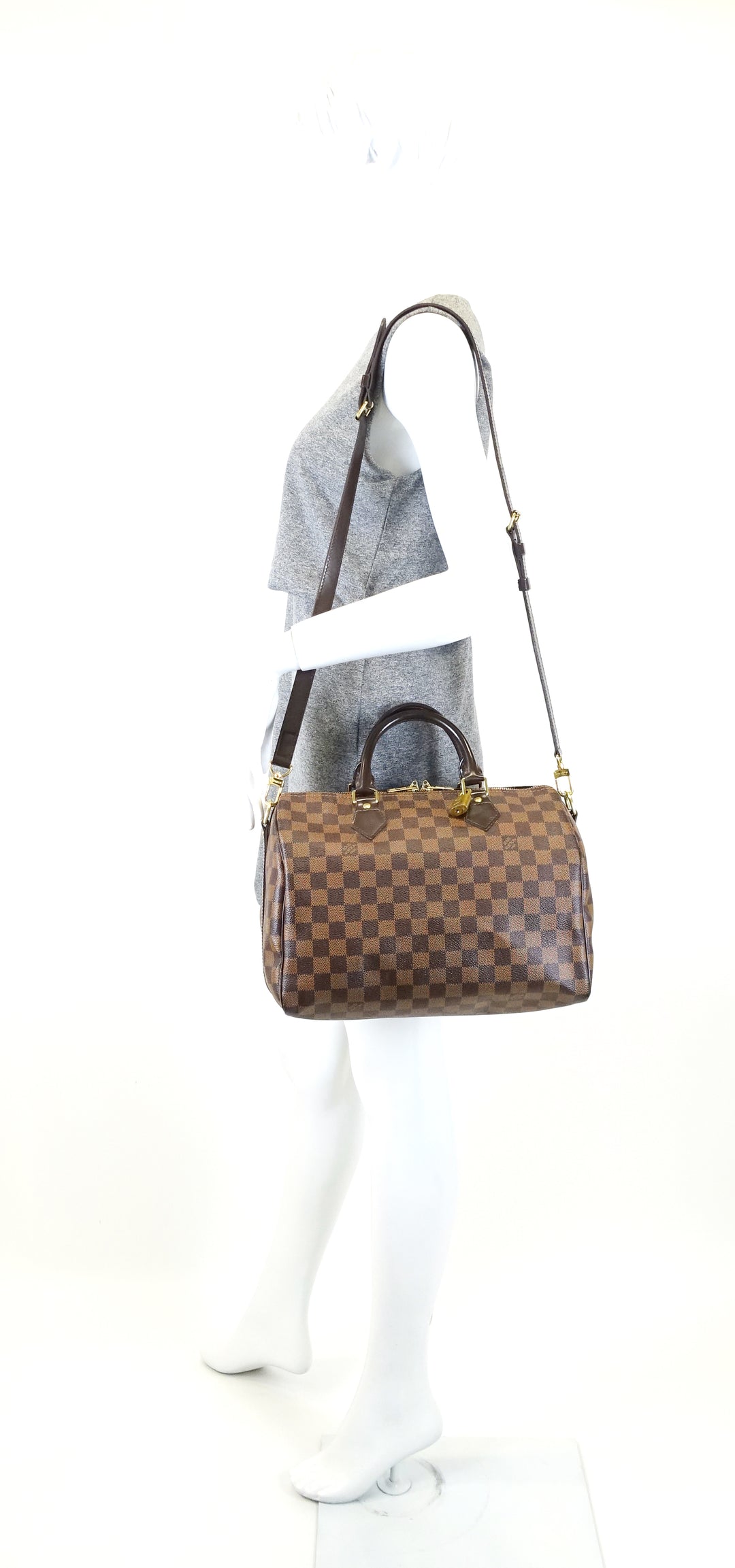 speedy 30 bandouliere damier ebene canvas bag