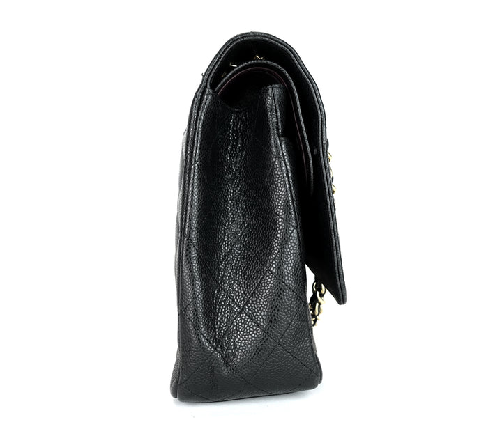 classic double flap caviar leather maxi bag