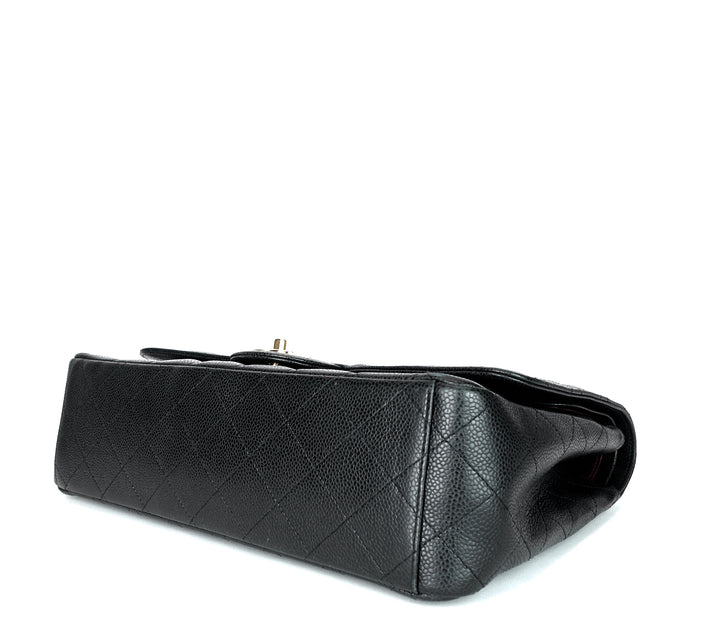 classic double flap caviar leather maxi bag