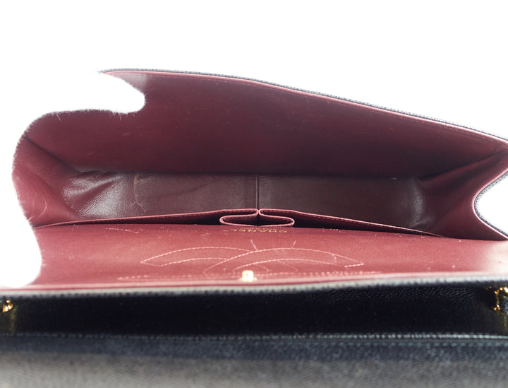 classic double flap caviar leather maxi bag