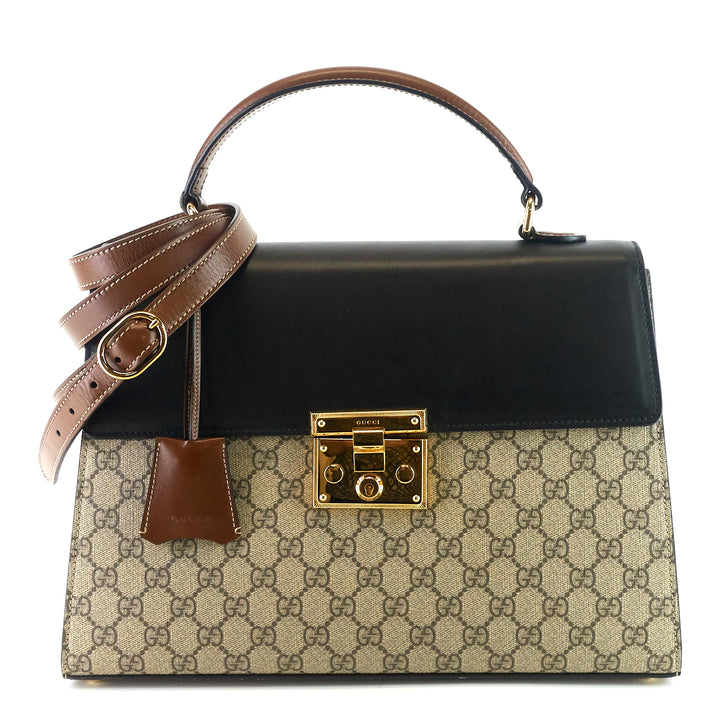 padlock supreme monogram canvas top handle medium bag