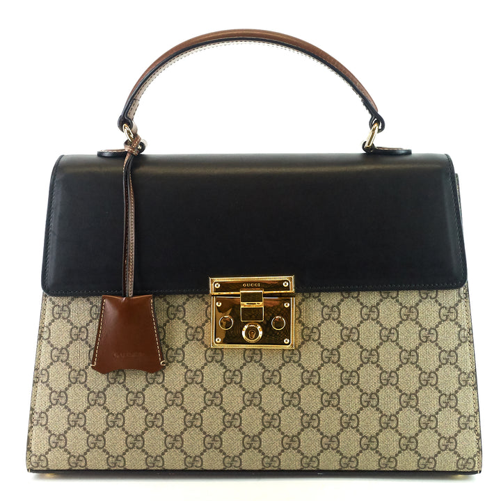 padlock supreme monogram canvas top handle medium bag