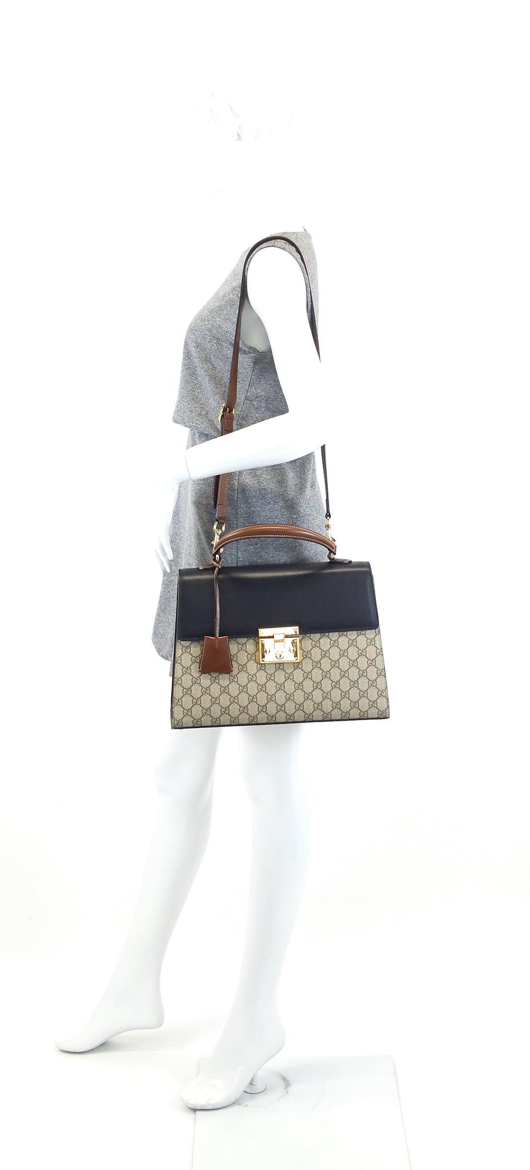 padlock supreme monogram canvas top handle medium bag