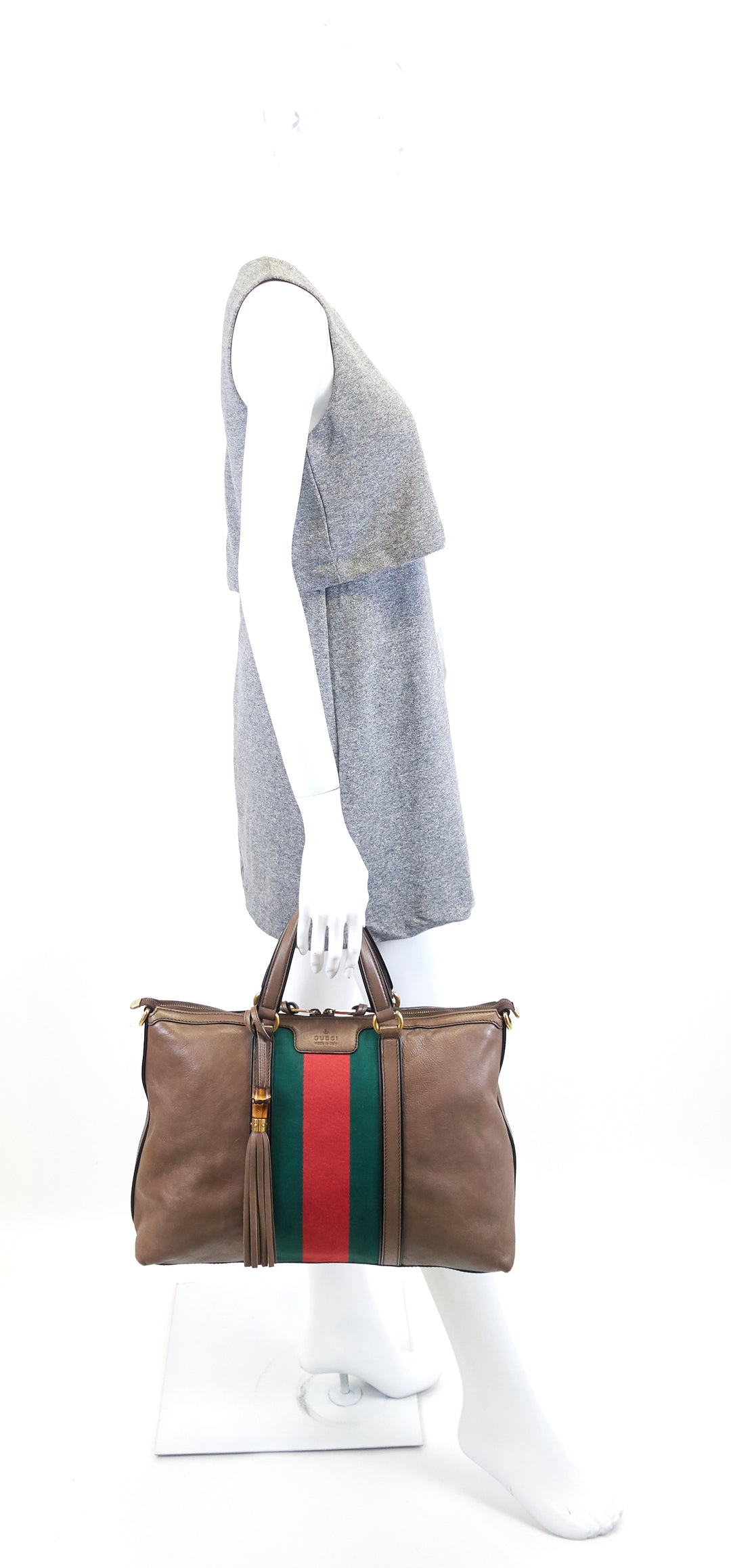 rania web leather top handle medium bag