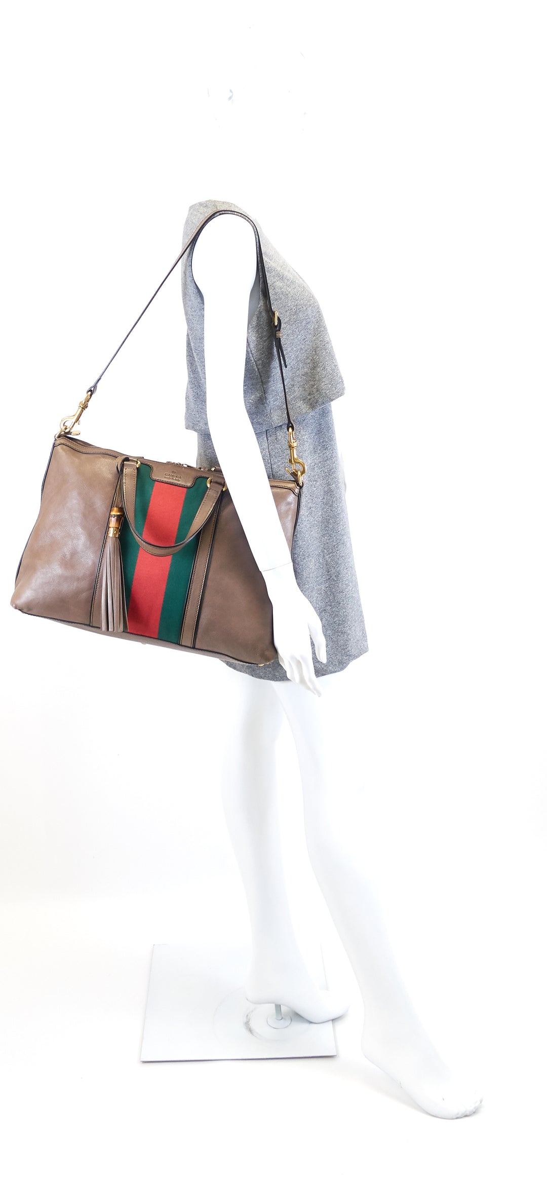 rania web leather top handle medium bag