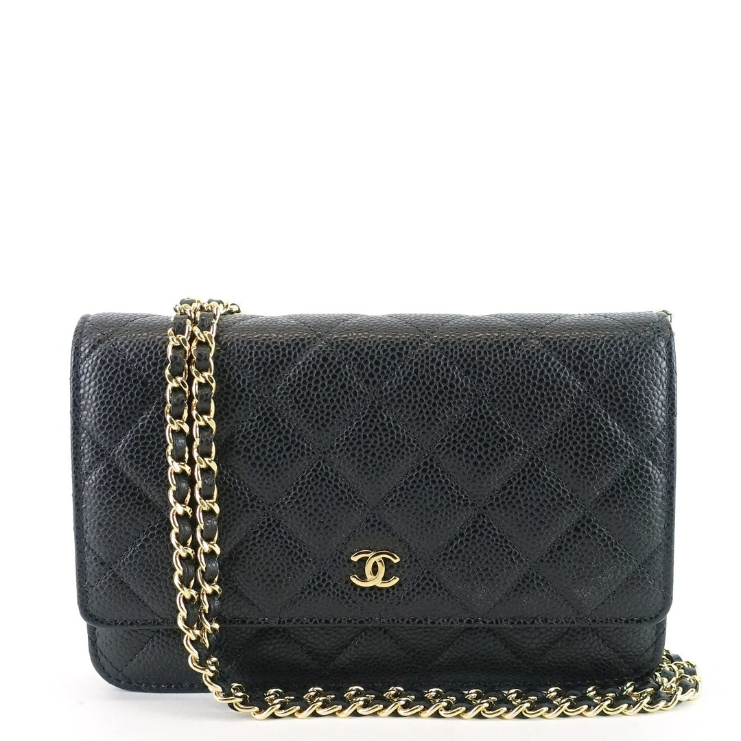 wallet on chain caviar leather bag