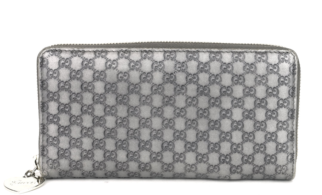 zip around microguccissima leather wallet