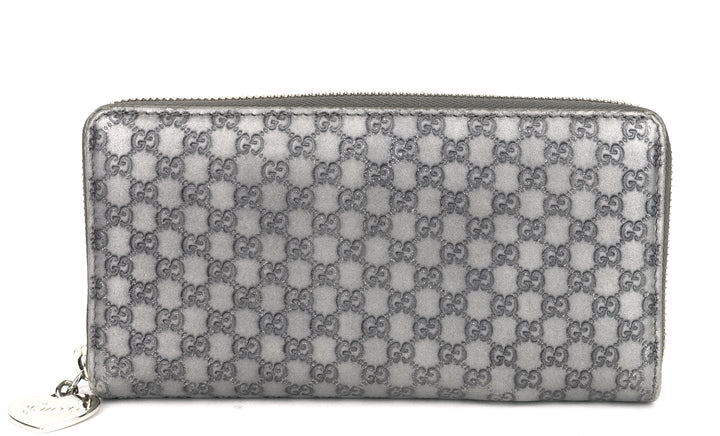 zip around microguccissima leather wallet