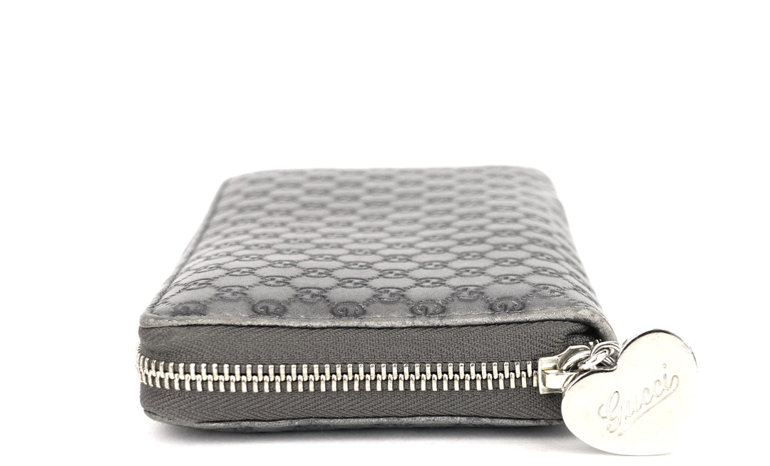 zip around microguccissima leather wallet