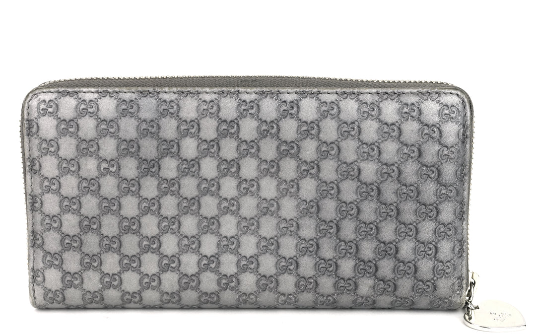 zip around microguccissima leather wallet