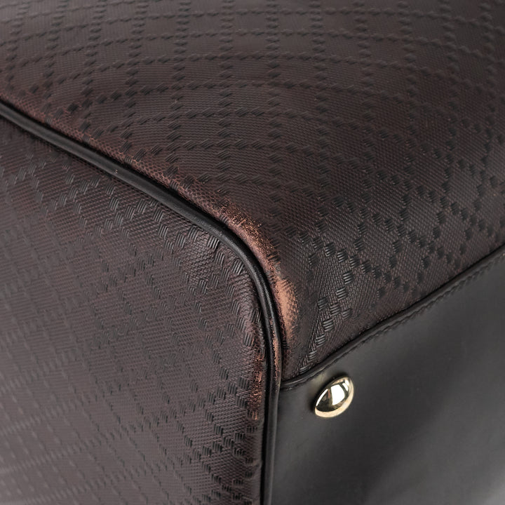 bright diamante leather carry-on duffle bag