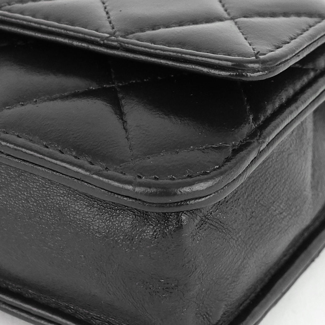 golden class double cc lambskin wallet on chain bag