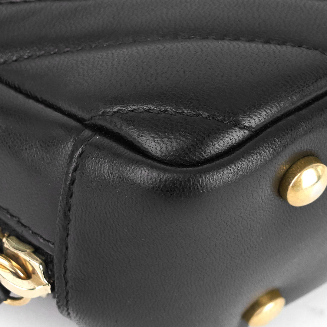 chevron quilted lambskin camera bag