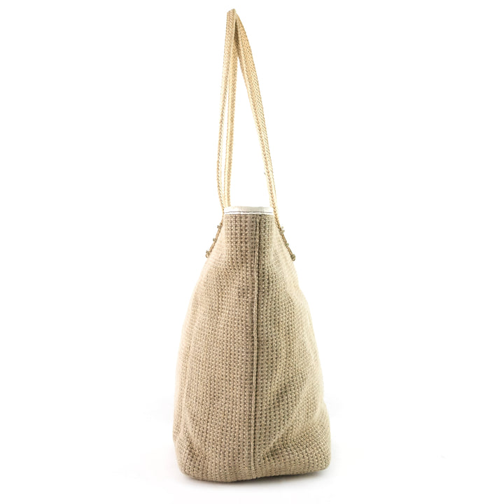 striped hemp tote bag