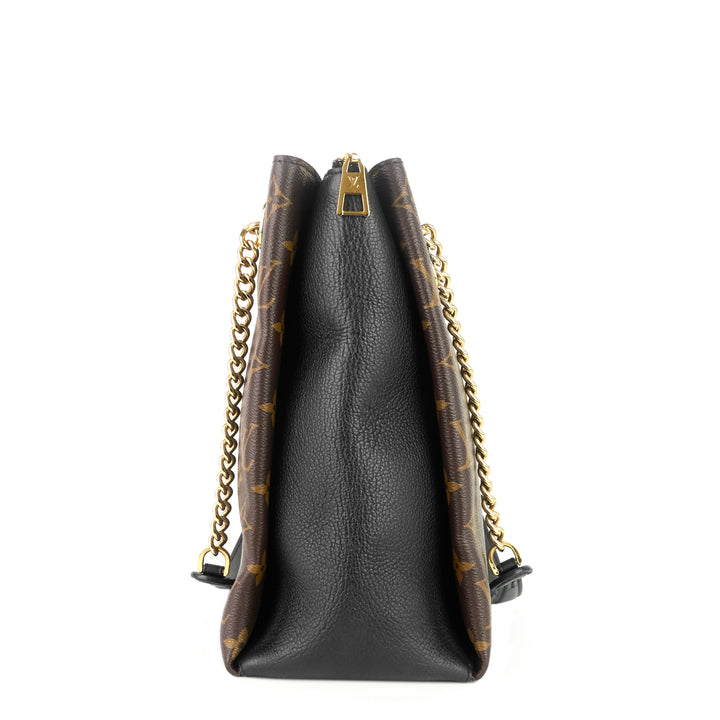 surène mm monogram canvas and calfskin leather tote bag