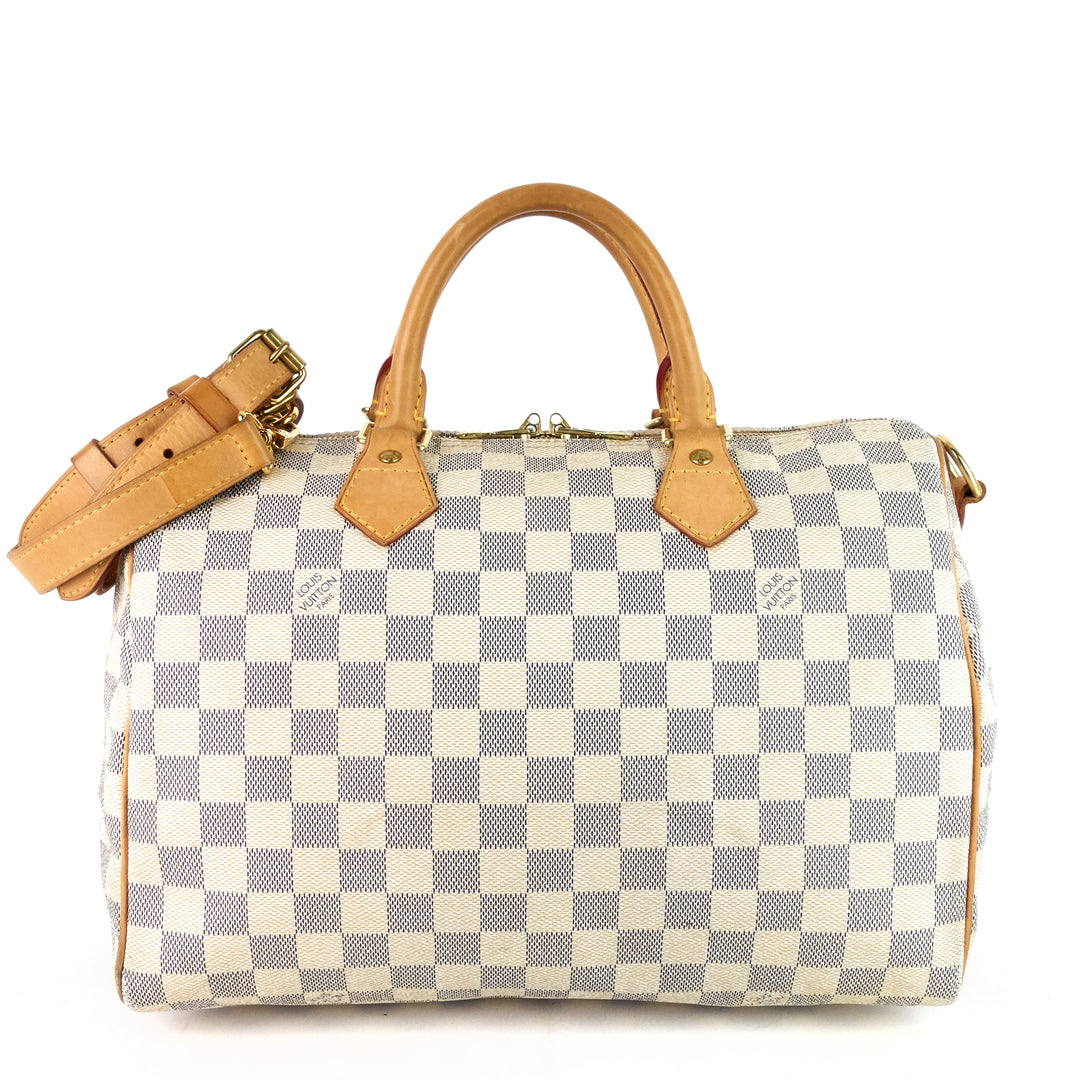 speedy 30 bandouliere damier azur canvas bag