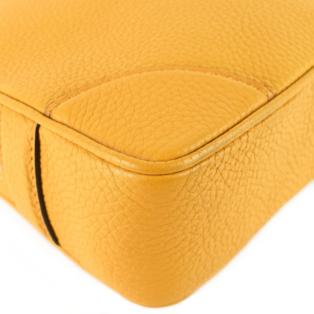 porte-documents voyage pm yellow taurillon leather briefcase bag