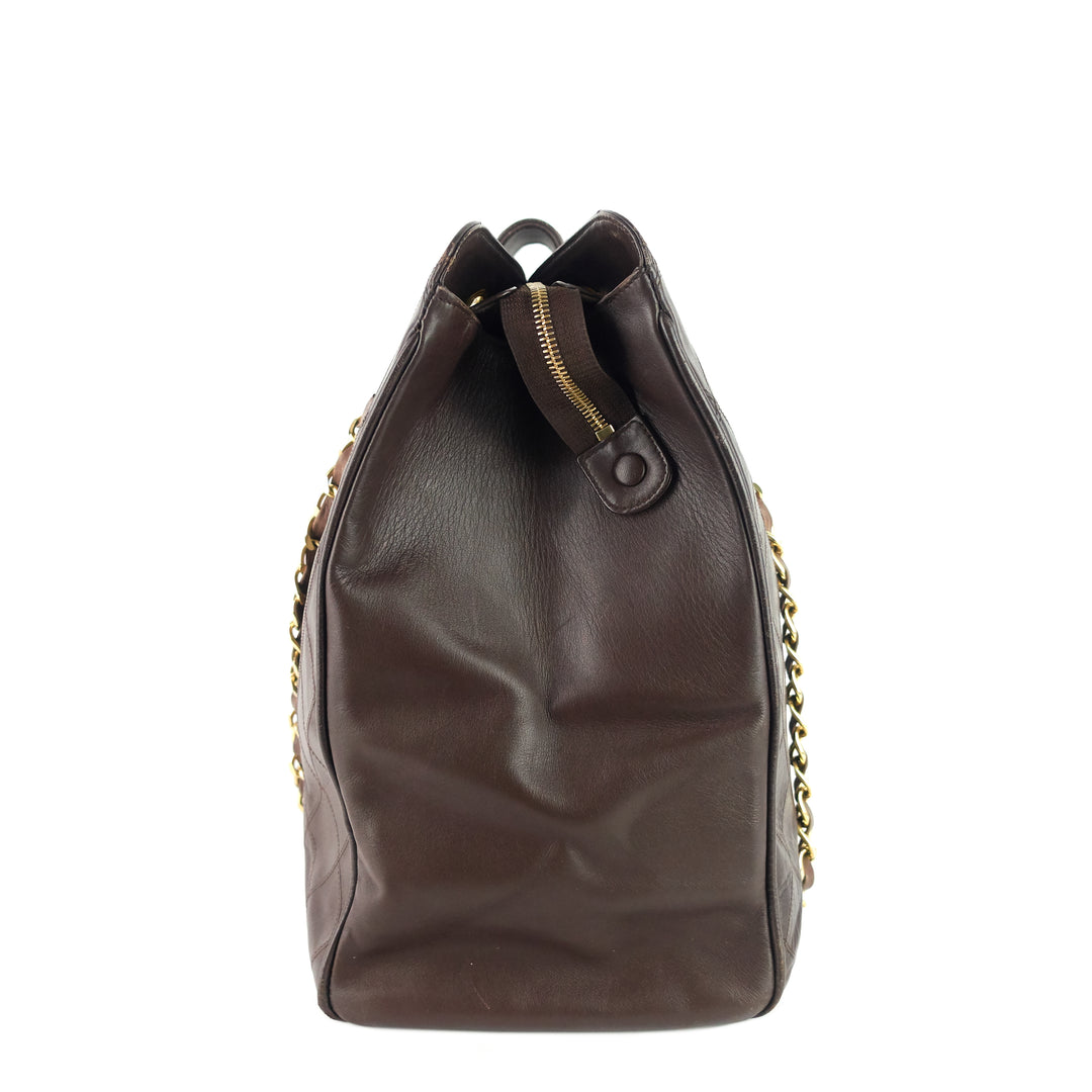 vintage supermodel weekender large calfskin leather bag