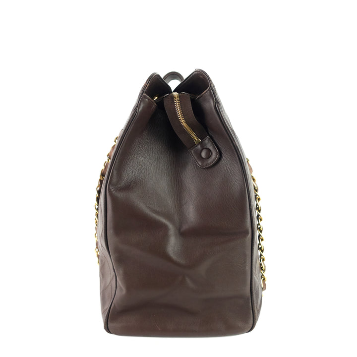vintage supermodel weekender large calfskin leather bag