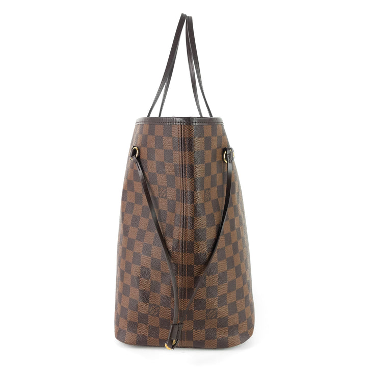 neverfull gm with pouch damier ebene tote bag