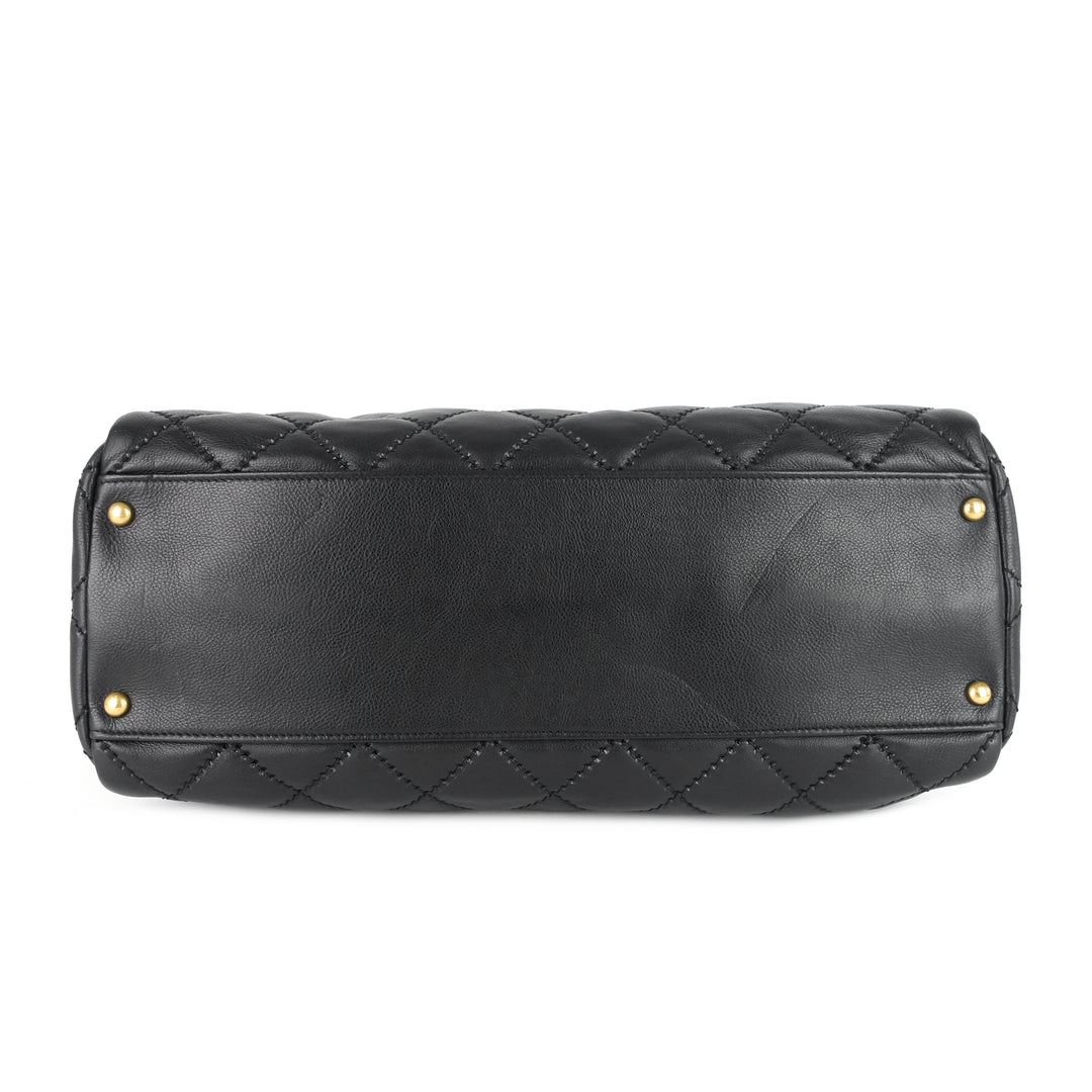 retro chain large calfskin leather shopping tote bag