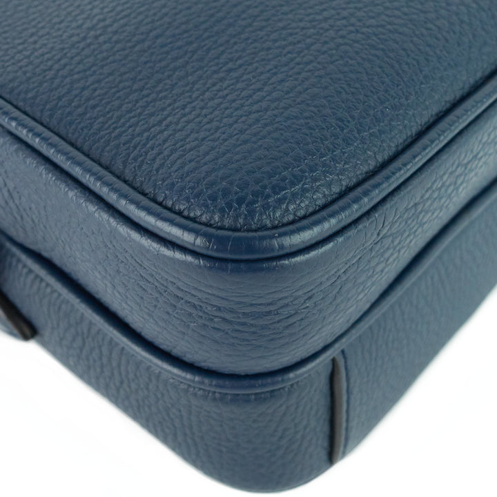 amazone blue taurillon leather crossbody bag
