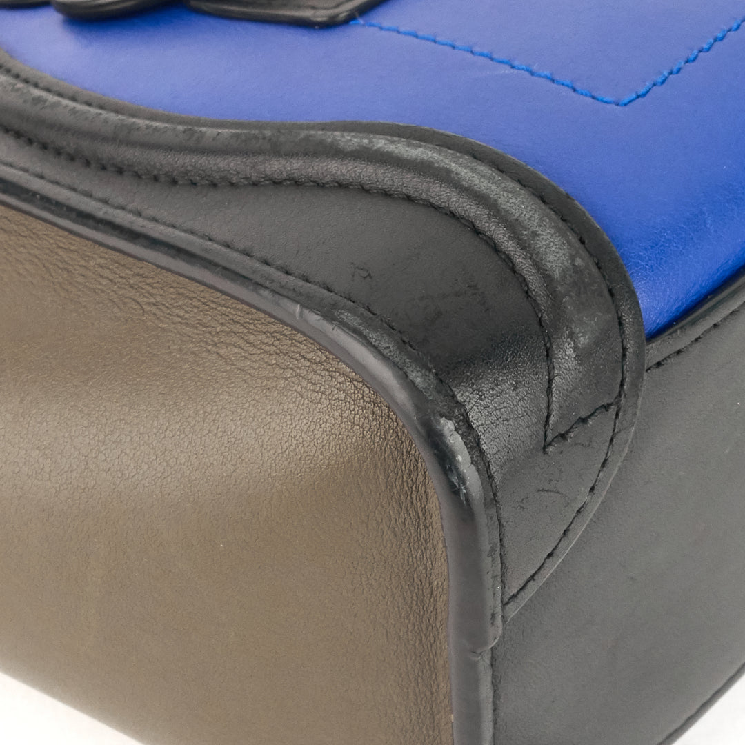 luggage nano tricolour calfskin tote bag