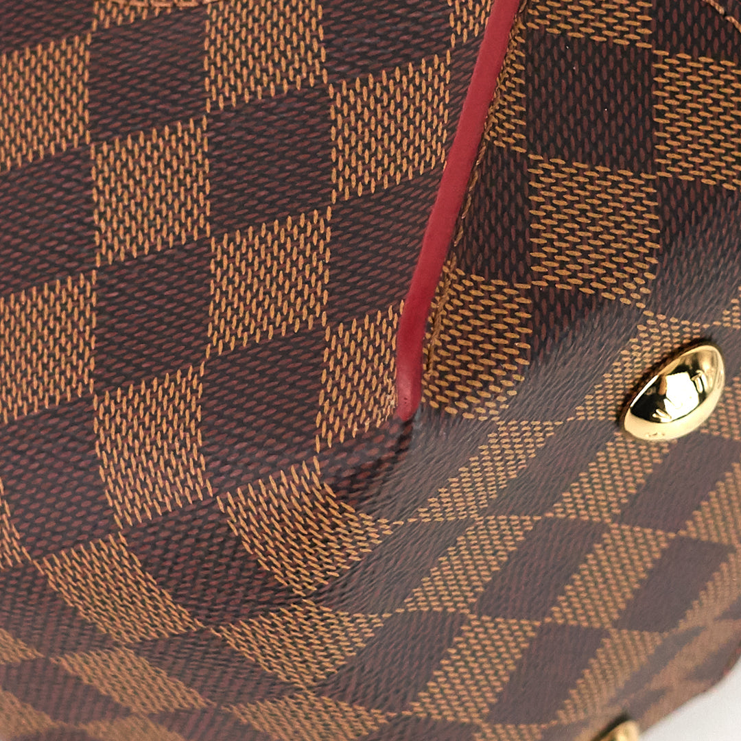 caissa mm damier ebene canvas tote bag