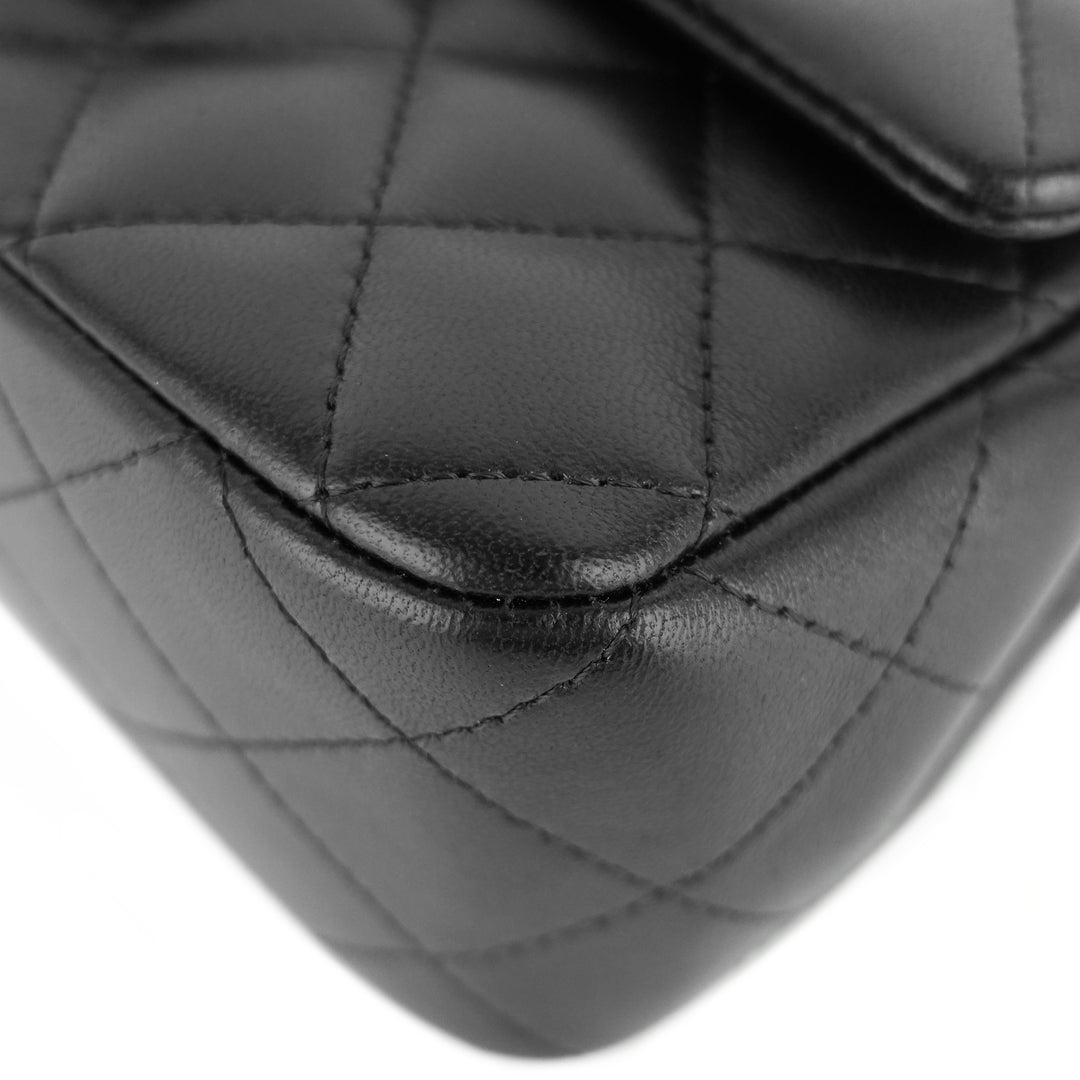 classic mini lambskin leather single flap bag