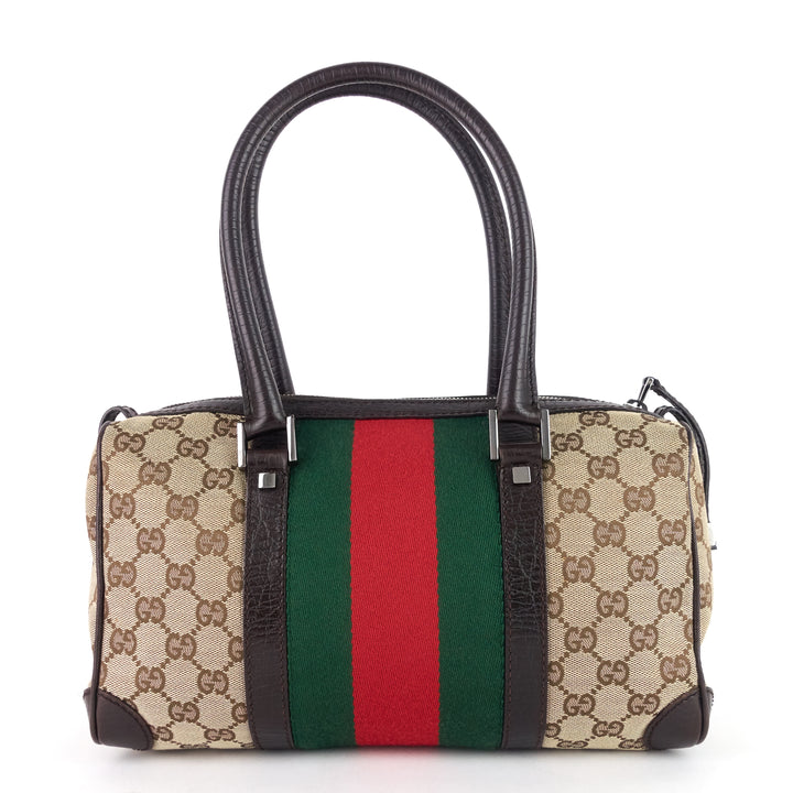 vintage small gg canvas boston bag
