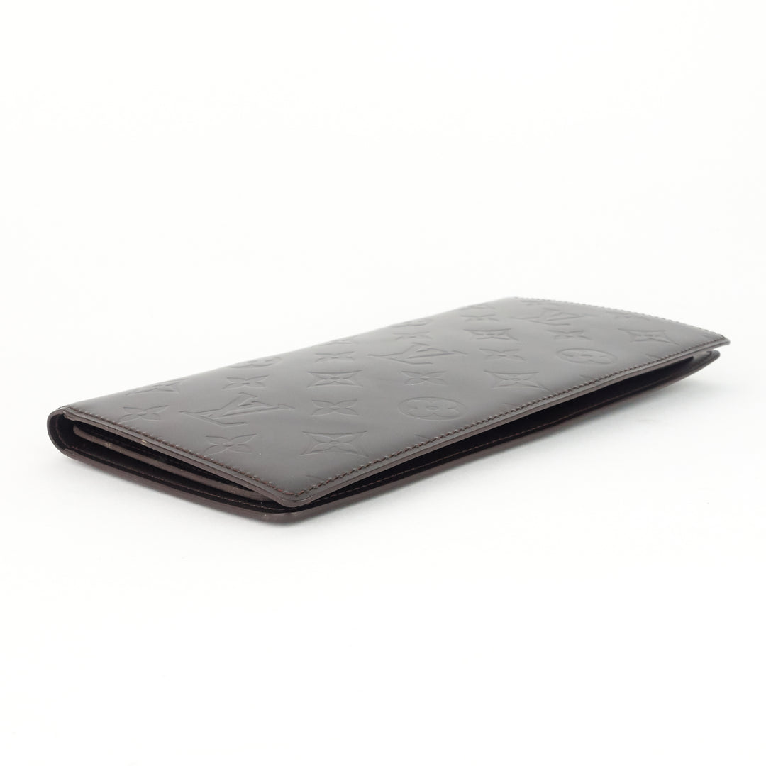 portefeuille glace leather double wallet