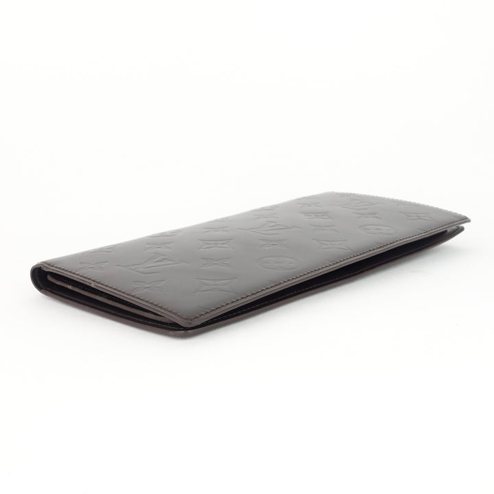 portefeuille glace leather double wallet