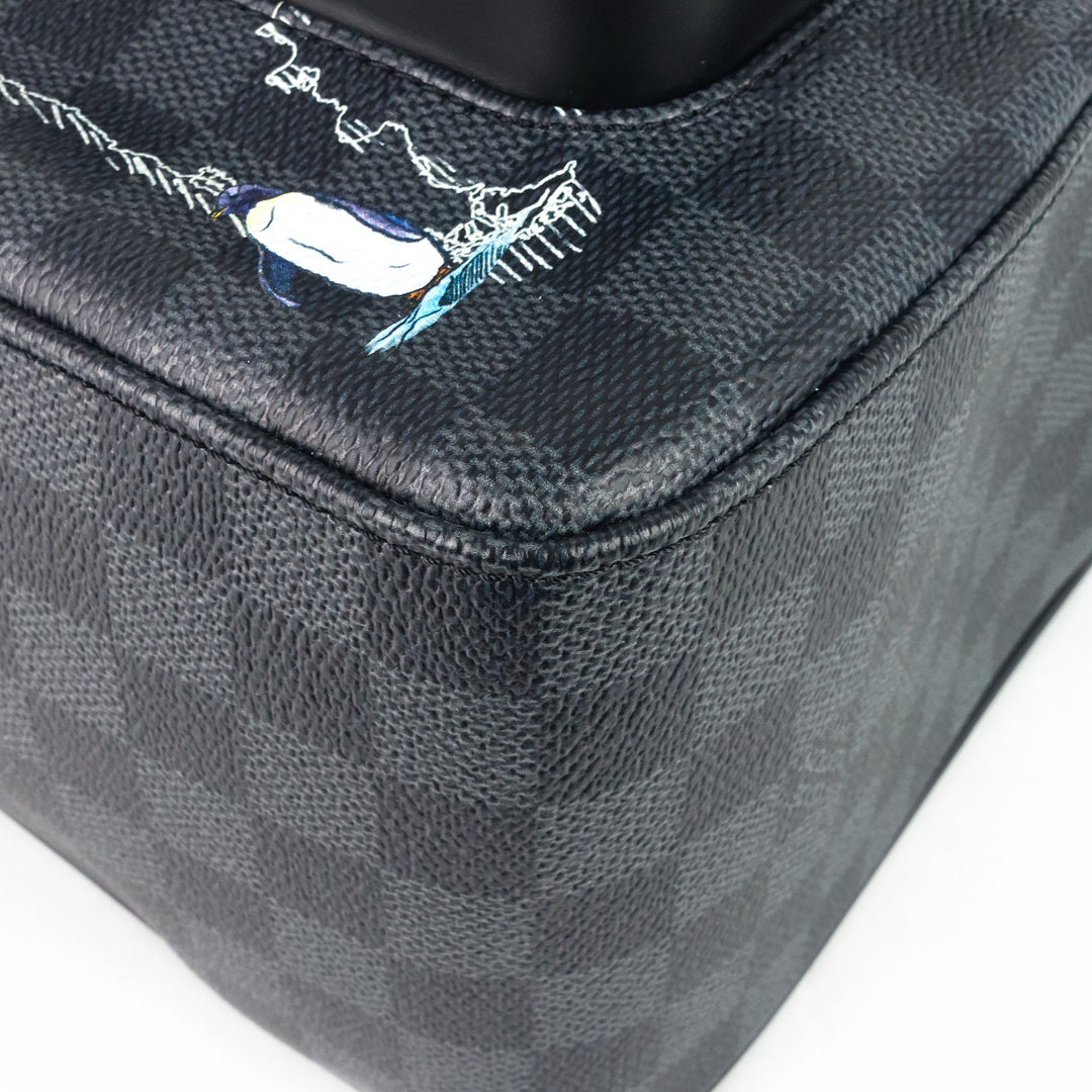 josh world map damier graphite canvas backpack