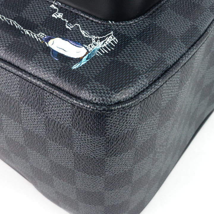 josh world map damier graphite canvas backpack