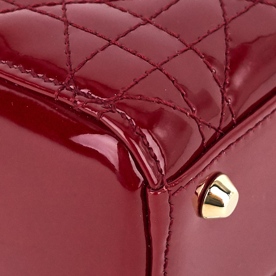 lady dior mini patent leather bag