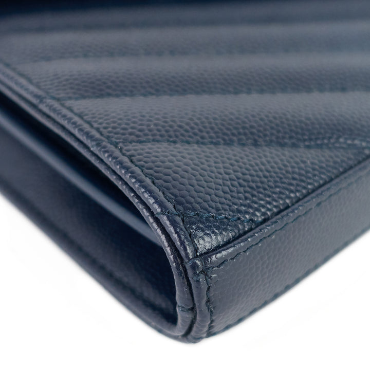 quilted grain de poudre monogram chain wallet bag