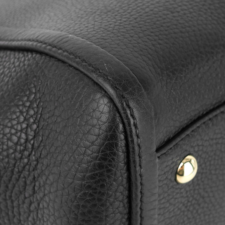 soho pebbled leather small top handle tote bag