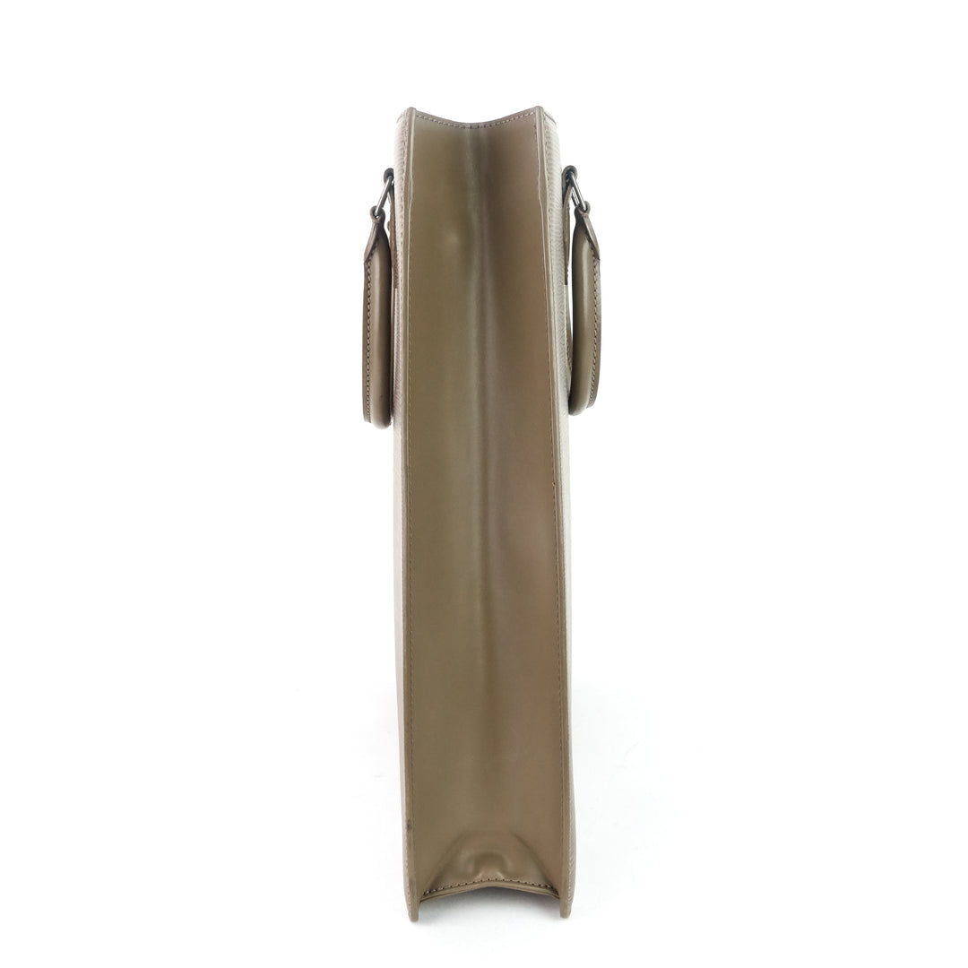 sac plat gm brown epi leather bag