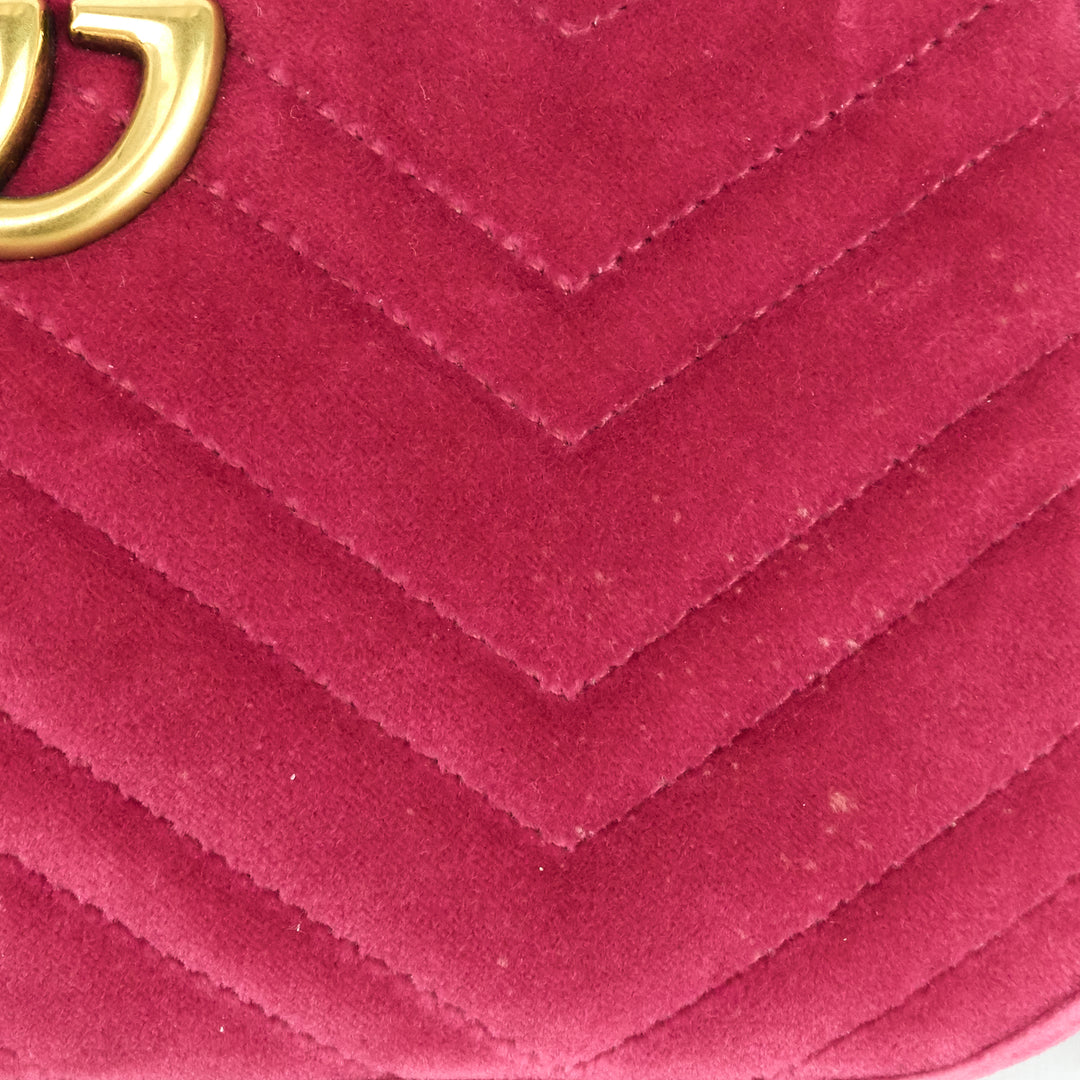 marmont 2.0 fuchsia velvet shoulder bag