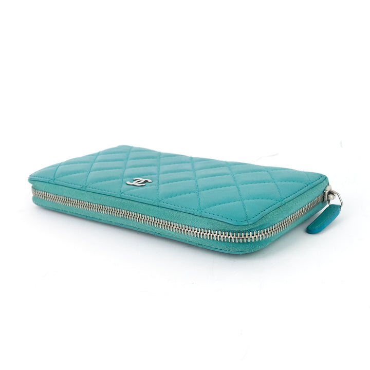 classic zip around large lambskin wallet