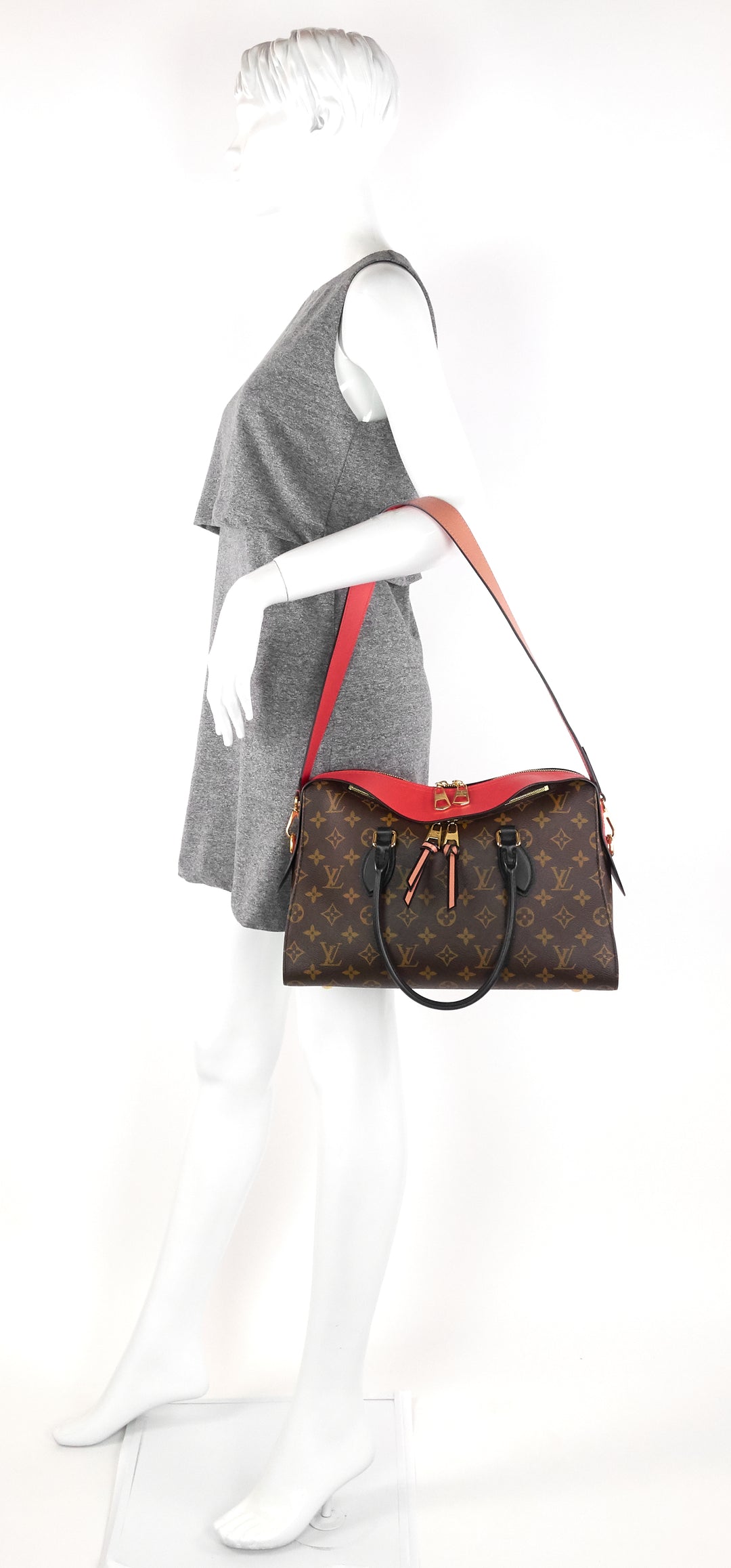 tuileries monogram canvas and tricolour leather handbag