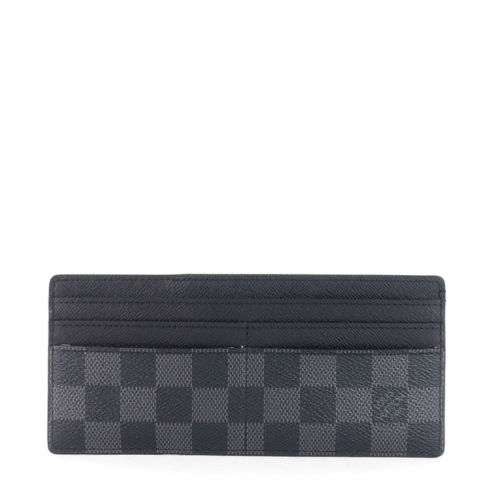 portefeuille long modulable damier graphie canvas wallet