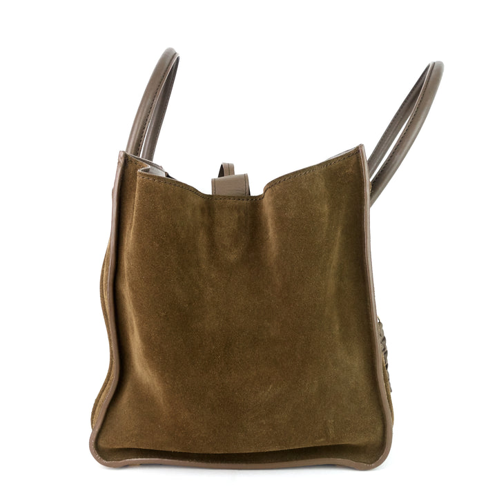 phantom medium khaki suede tote bag