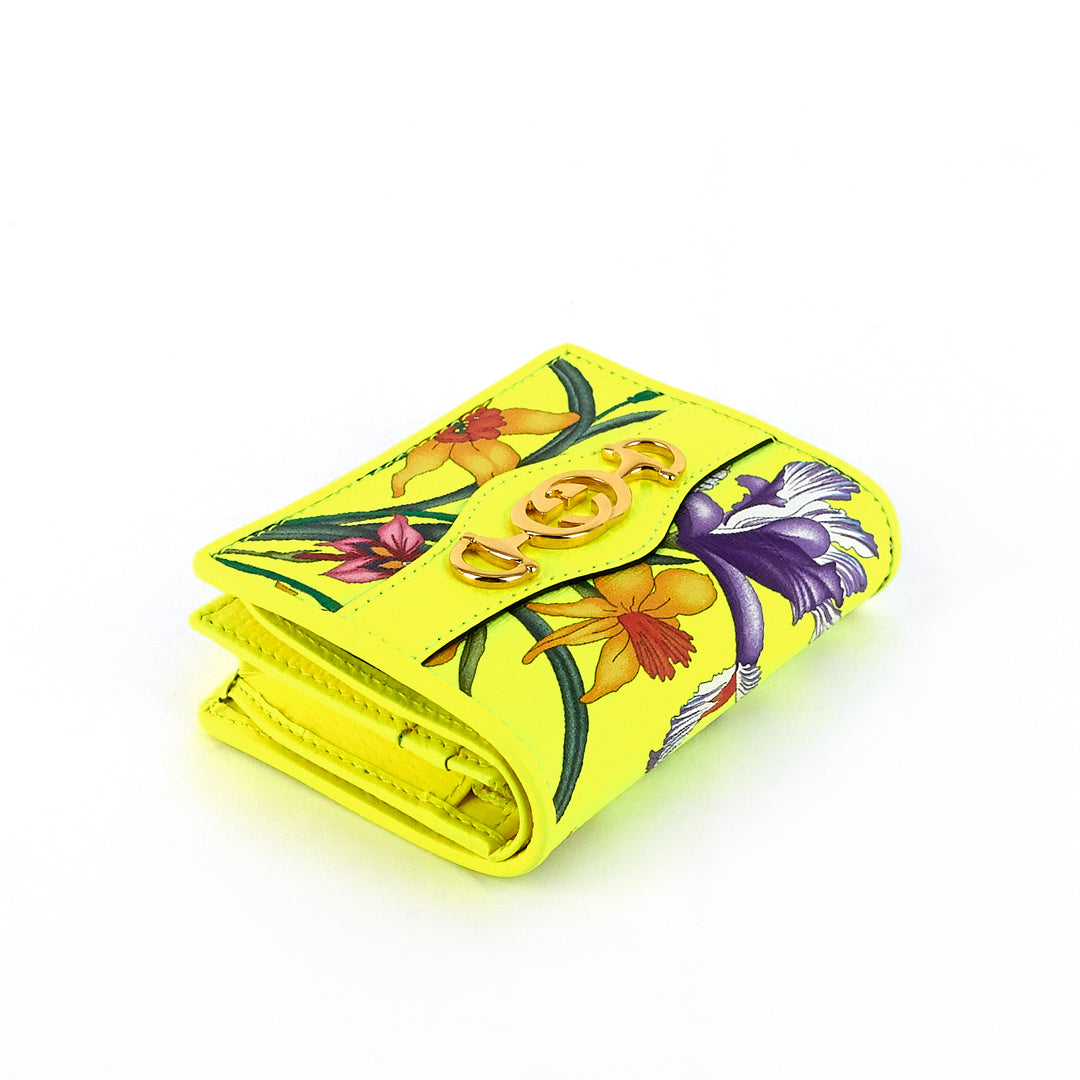 flora coated canvas flap card case
