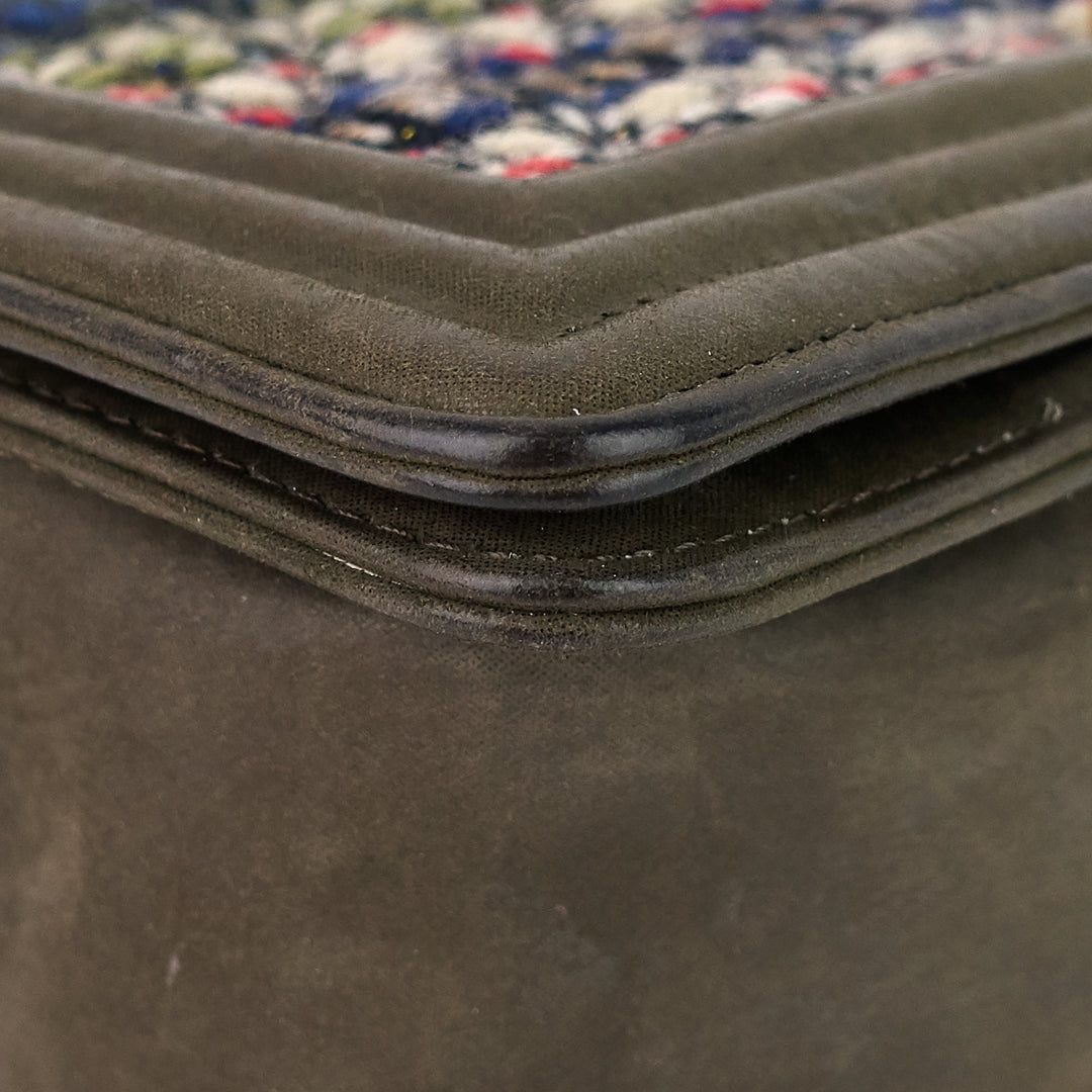 boy suede and tweed flap bag