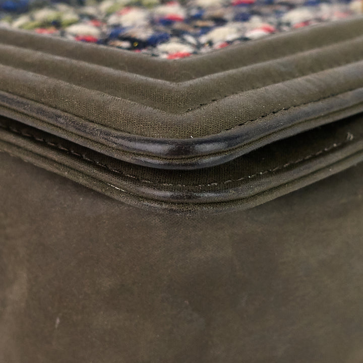 boy suede and tweed flap bag