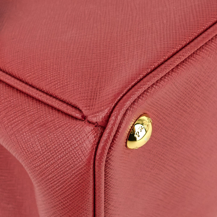 galleria double zip small saffiano leather tote bag
