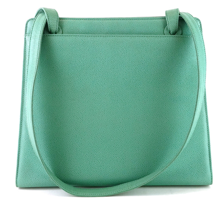 medium caviar leather tote bag