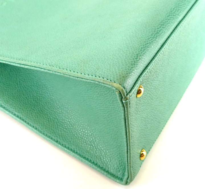 medium caviar leather tote bag