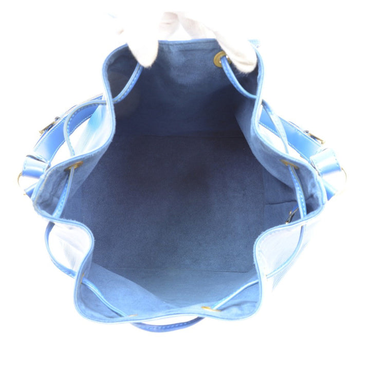 petit noe blue epi leather shoulder bag